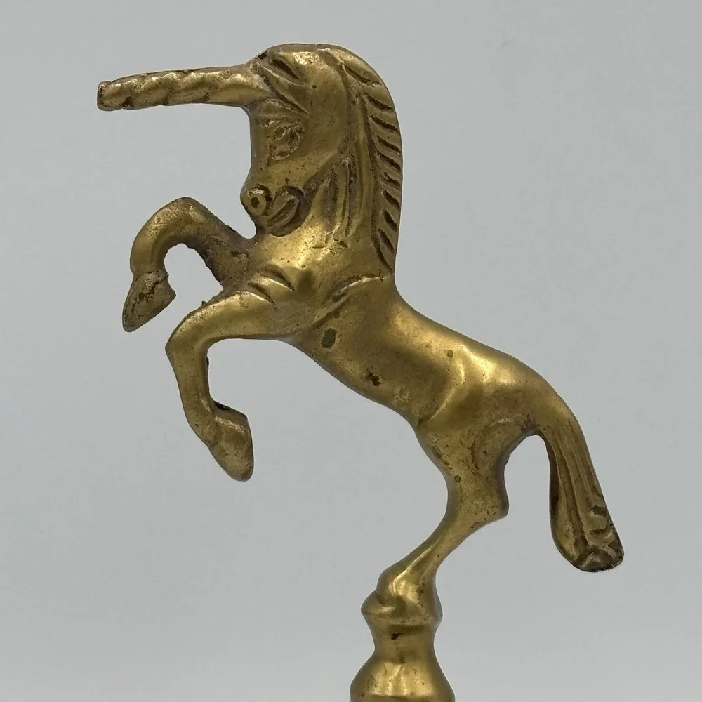 Vintage‎ Brass Bell Unicorn /Horse Fantasy Handle Collectible Vintage Bell